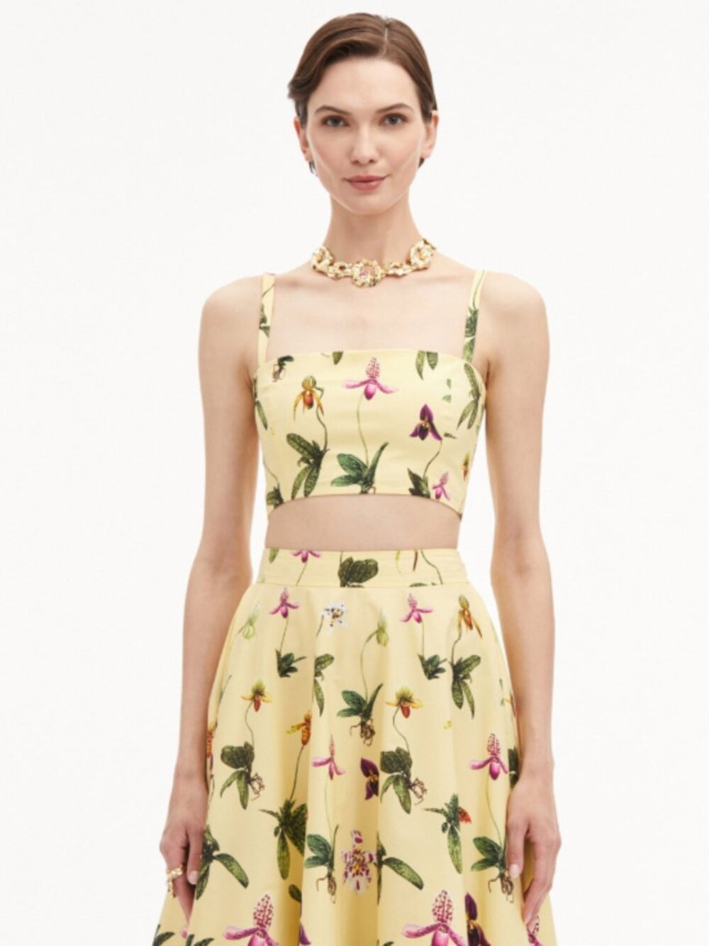 Oscar De La Renta Orchid Cotton Poplin Cropped Tank Size 2/XS Style 25RN728SOL - Picture 5 of 6